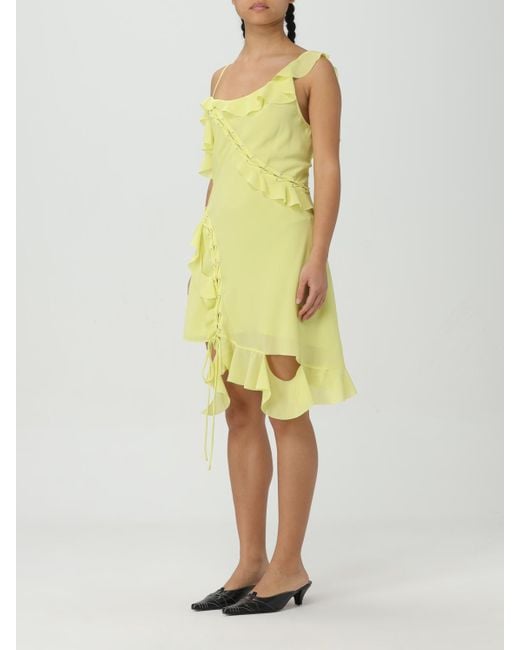Acne Yellow Shoulder Strap Dress