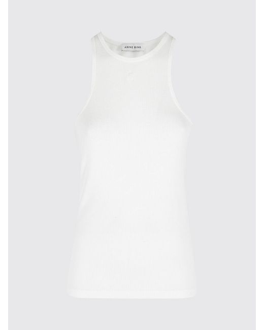 Anine Bing White Stretch Viscose Top