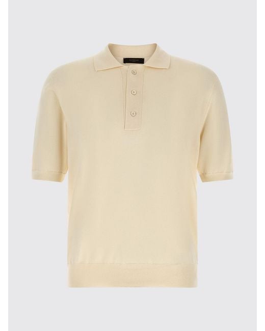 Zanone Natural Cotton Knit Polo Shirt for men