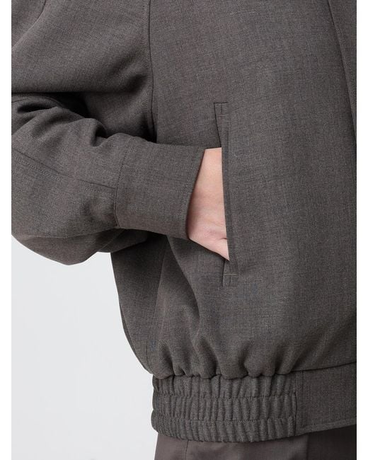 Frankie Shop Gray Viscose Blend Bomber Jacket