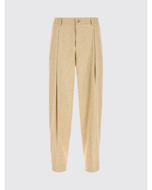 Dolce & Gabbana Natural Dolce &Amp Gabbana Linen And Silk Blend Tailored Trousers for men