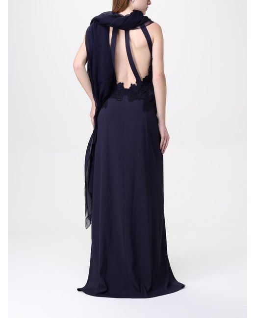 Alberta Ferretti Blue Silk Chiffon Stole