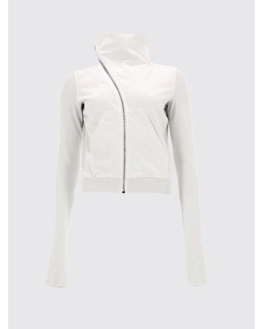 Rick Owens White Cotton Sweatshirt