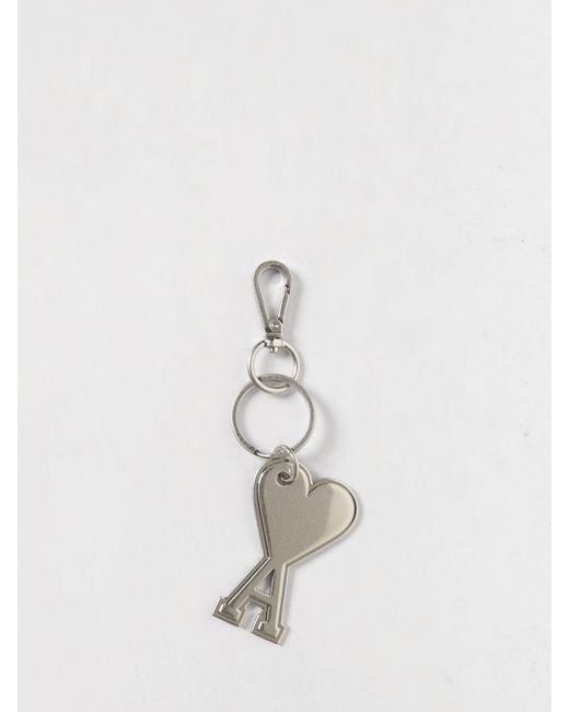 AMI White Ami De Coeur Metal Keyring for men