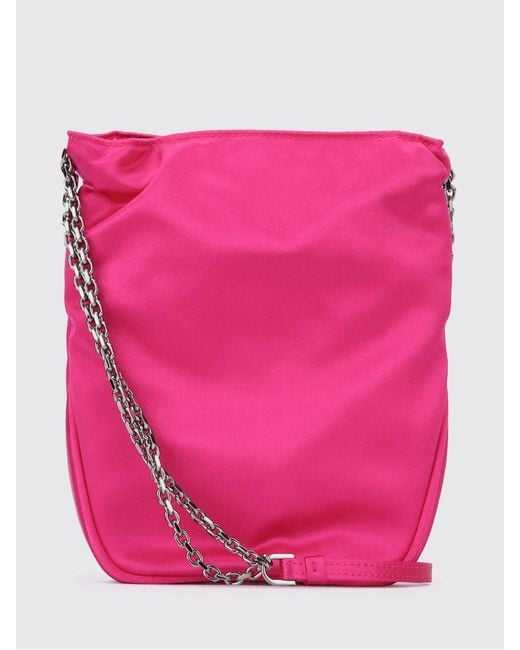 Roger Vivier Pink Nano Pilgrim Satin Bag With Jewel Buckle