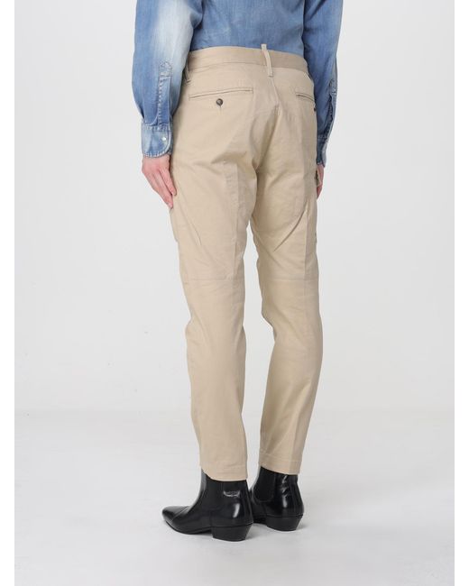 DSquared² Natural Stretch Cotton Cargo Trousers for men