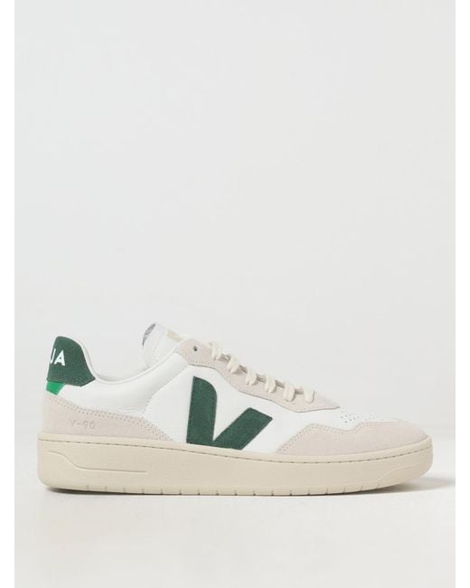 Veja White V-90 O.T. Leather Sneakers for men