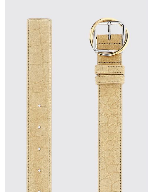 Jacquemus Natural Le Salon Crocodile Print Suede Belt