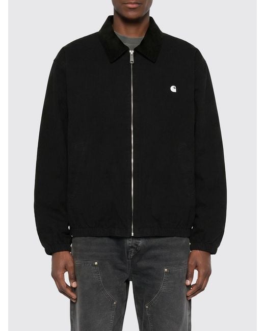 Carhartt Black Madison Relaxed Fit Cotton Jacket With Zip Closure for men