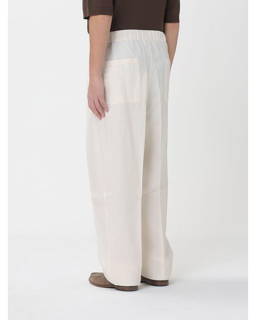 Laneus White Wide-Leg Trousers for men
