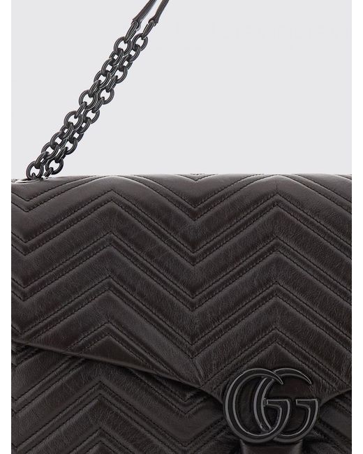 Gucci Black Large Gg Marmont Quilted Nappa Shoulder Bag By