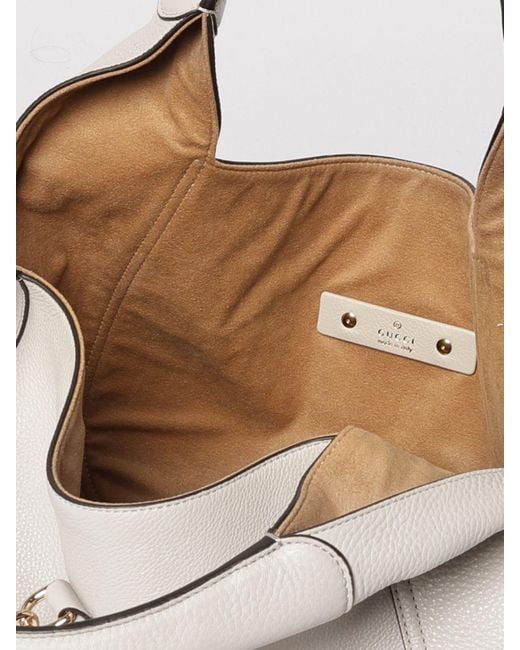 Gucci Natural Softbit Maxi Grained Leather Bag
