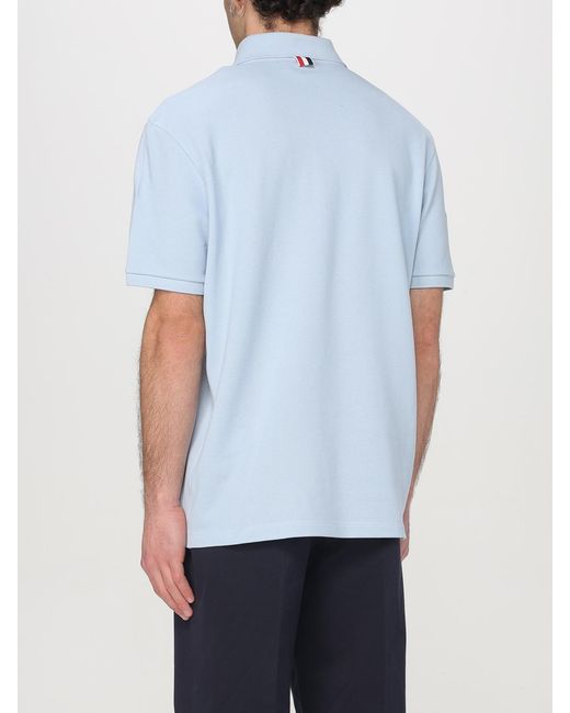 Thom Browne Blue Basic Cotton Polo Shirt for men