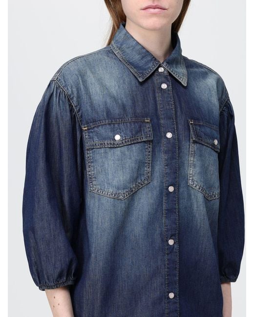 Pinko Blue Casual Cotton Shirt