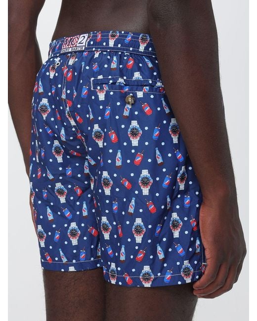 Mc2 Saint Barth Blue Printed Boxer Swim Trunks for men