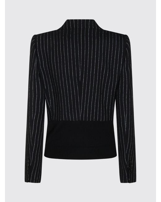 Dolce & Gabbana Black Dolce &Amp Gabbana Slim Fit Pinstriped Wool Single-Breasted Blazer With Peak Lapels