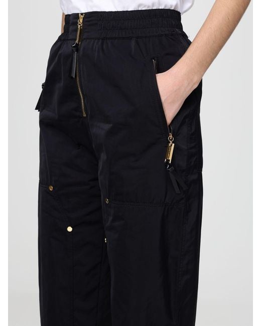 Elisabetta Franchi Blue Straight Crêpe Trousers