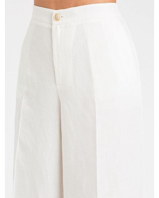 Twinset White Viscose Palazzo Trousers