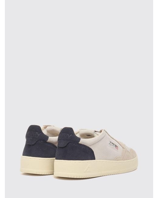 Autry White Medalist Low Two-Tone Calfskin And Suede Trainers for men