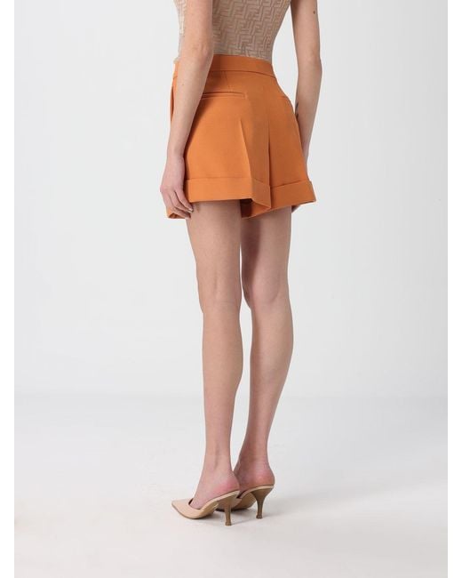 Fendi Orange Virgin Wool Grain De Poudre Shorts