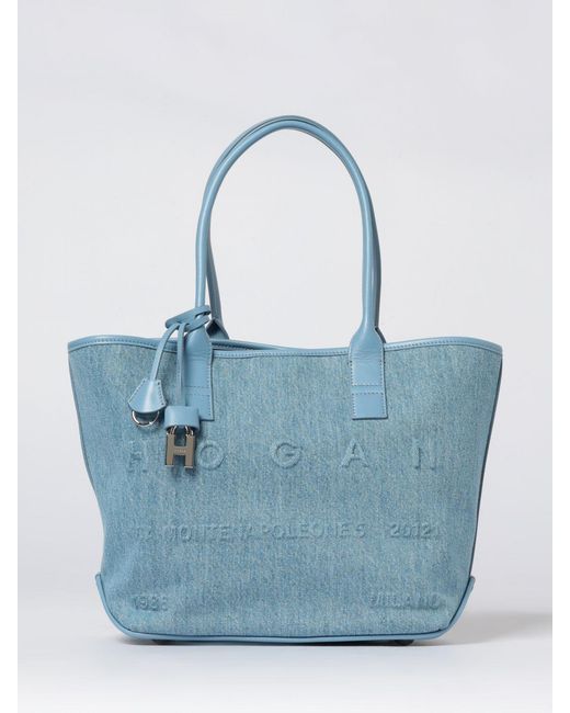 Hogan Blue Denim Tote Bag