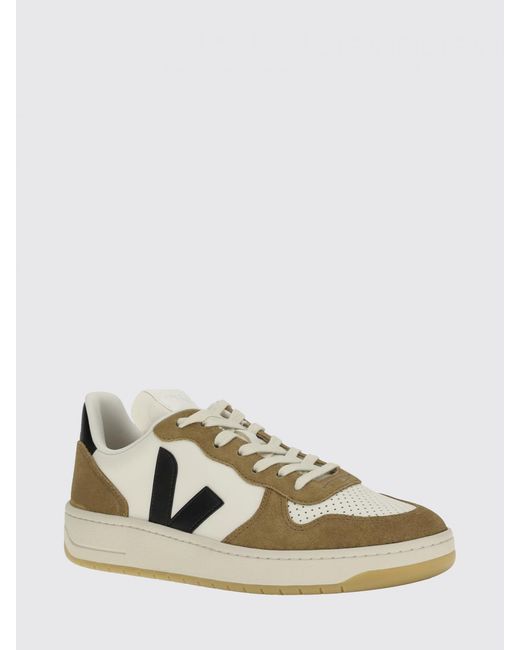 Veja Black V-10 O.T. Leather Sneakers for men