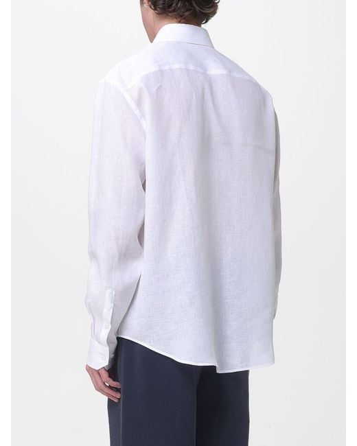 Giorgio Armani White Classic Linen Shirt for men