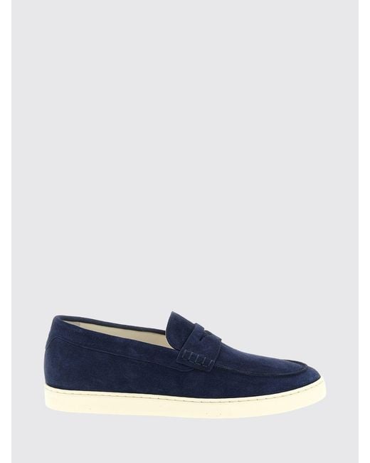 Brunello Cucinelli Blue Suede Loafers for men