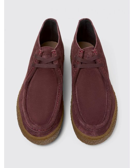Camper Red Peu Terreno Suede Chukka Boots