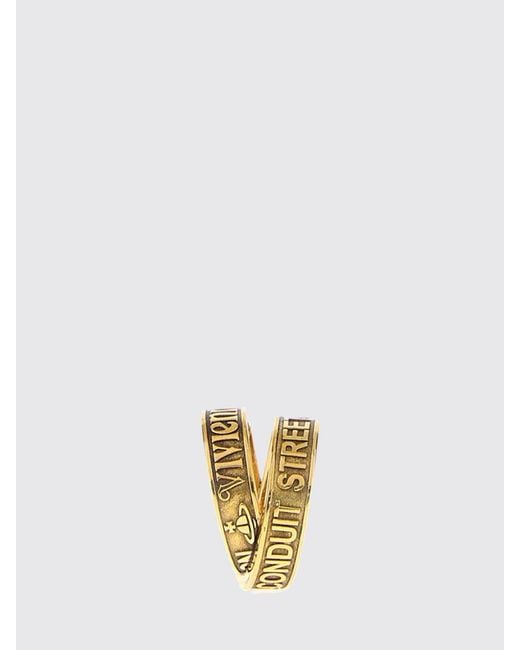 Vivienne Westwood Metallic Amos Lettering Logo Band Ring