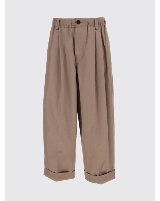 Marni Natural Wide-Leg Cotton Trousers With Elasticated Waist And Cuffs for men