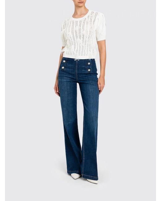 Twinset Blue Wide-Leg Stretch Jeans