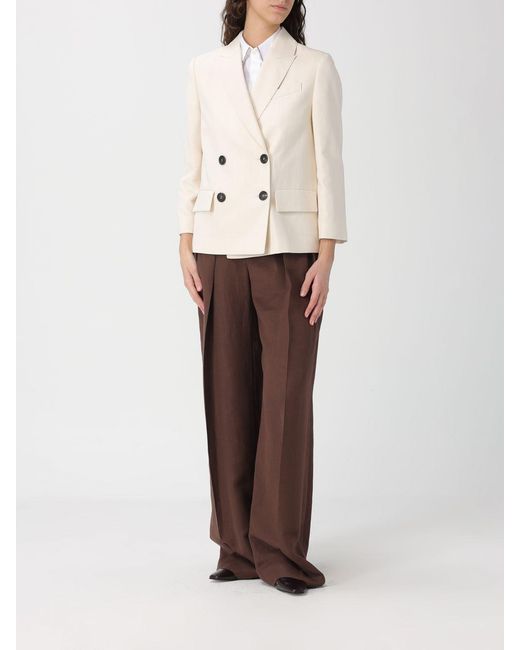 Brunello Cucinelli Natural Double-Breasted Blazer