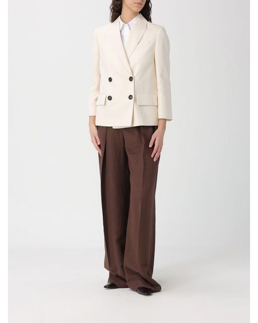 Brunello Cucinelli Natural Double-Breasted Blazer