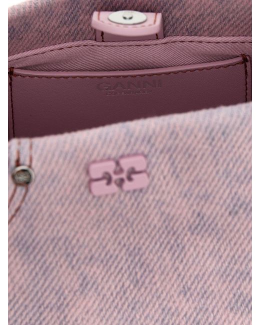 Ganni Pink Denim Mini Bou Bag