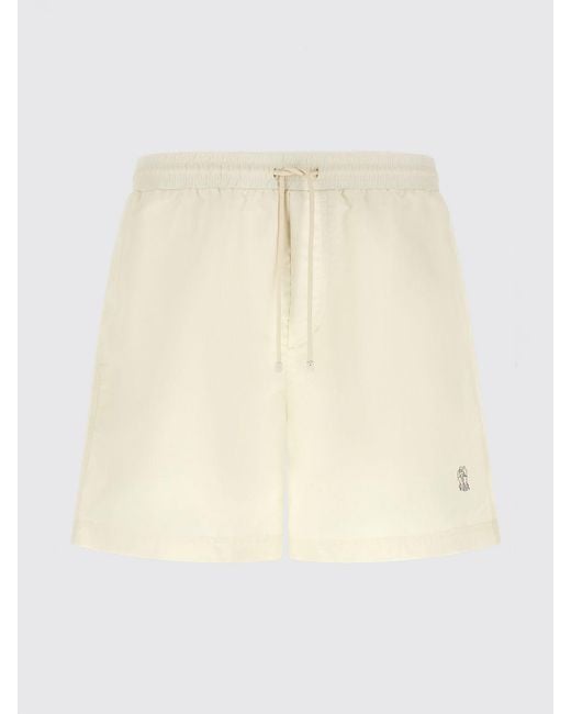 Brunello Cucinelli Natural Polyester Swim Trunks for men