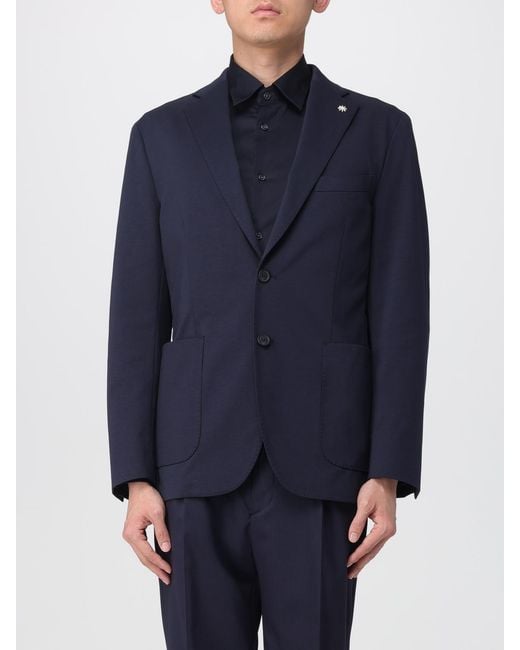 Manuel Ritz Blue Single-Breasted Blazer for men