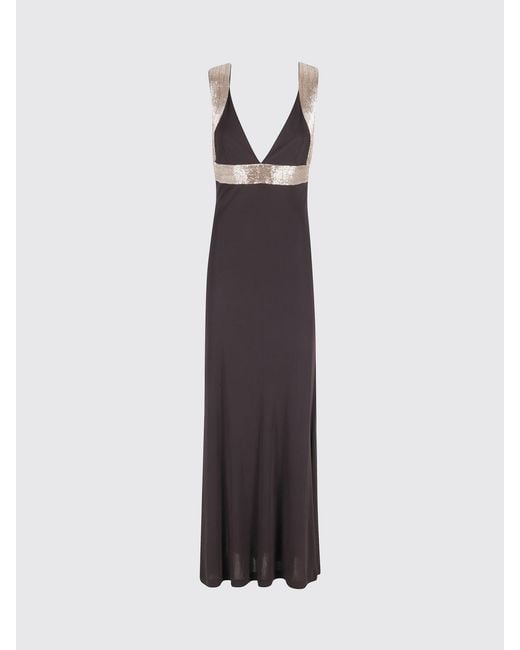 Alberta Ferretti Black Long Off-The-Shoulder Sheath Dress