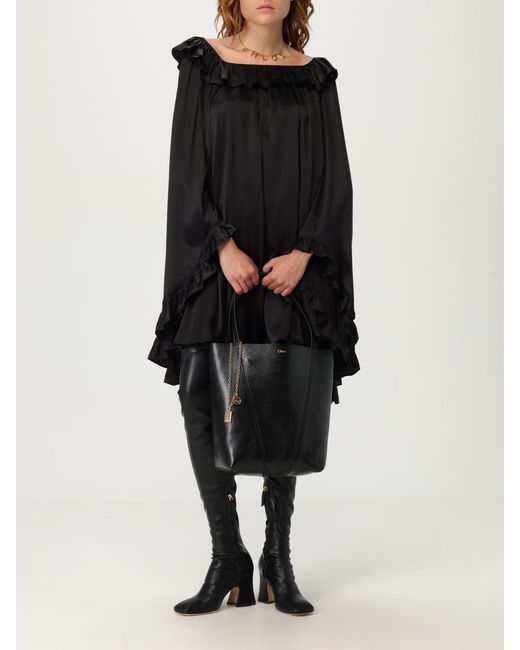 Chloé Black ChloÉ Spin Hammered Leather Bag