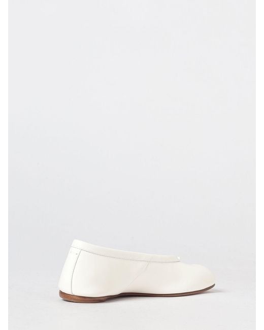 Maison Margiela Natural Tabi Calfskin Leather Ballet Flats With Split Toe