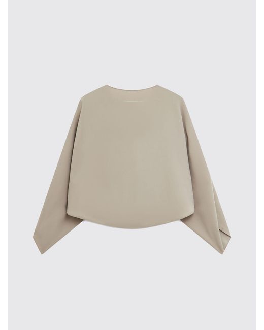 MM6 by Maison Margiela Gray Draped Cropped Top