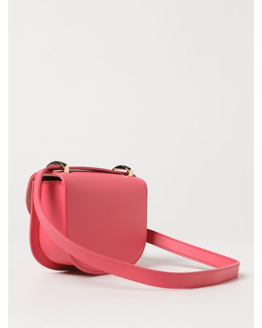 A.P.C. Pink Genève Leather Bag