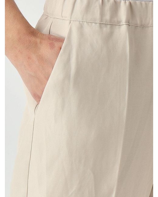 Liviana Conti Natural Linen Blend Cropped Trousers