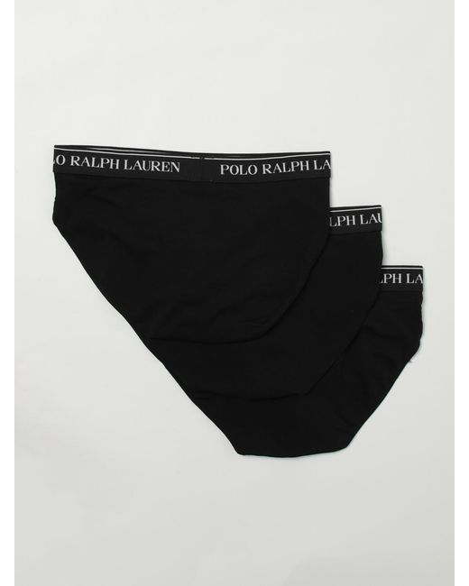 Polo Ralph Lauren Black Set Of 3 Stretch Cotton Briefs for men