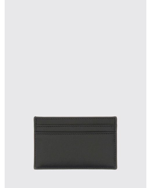 McQueen Gray Leather Credit Card Holder for men