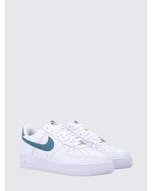 Nike White Air Force 1 '07 Smooth Leather Sneakers With Perforated Toe And Swoosh Logo for men