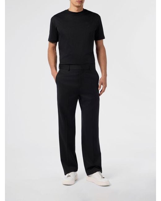 Billionaire Black Virgin Wool Tailored Trousers for men