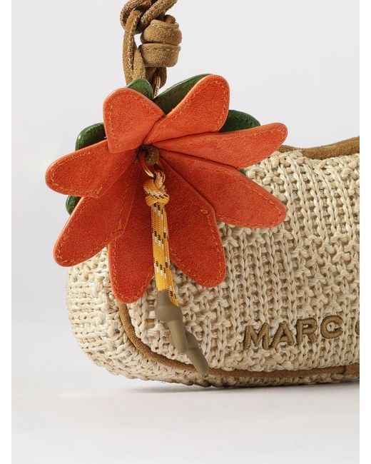 Marc Jacobs Natural The Summer Suede And Crochet Raffia Bag With Flower Charm