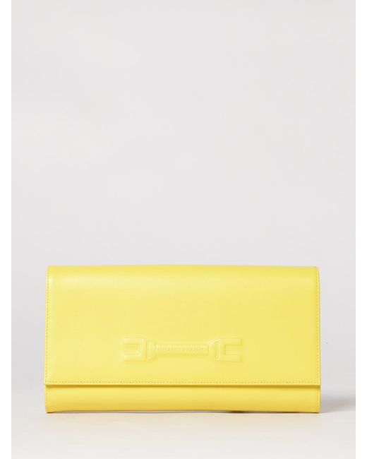 Elisabetta Franchi Yellow Embossed Logo Pouch