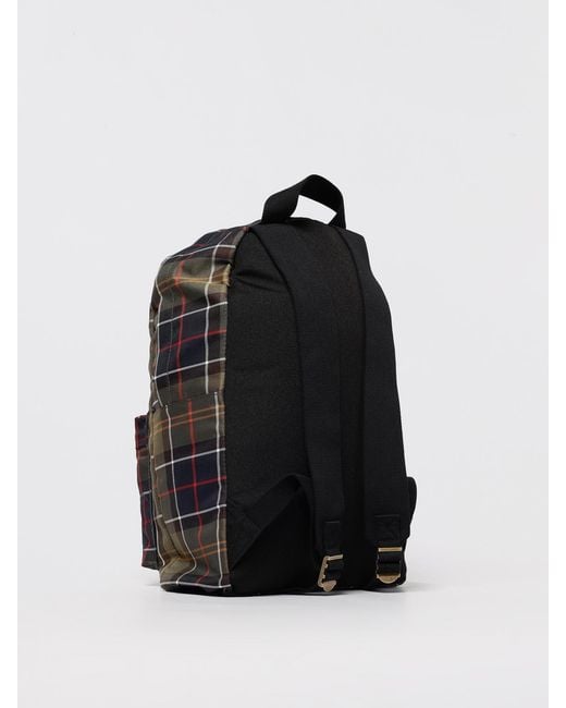 Barbour Black Torridon Tartan Print Nylon Backpack for men